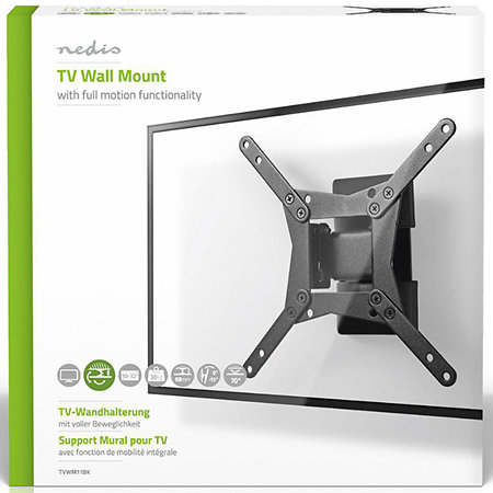 TVWM11BK - Support mural orientable Télévision 10/32" Nedis