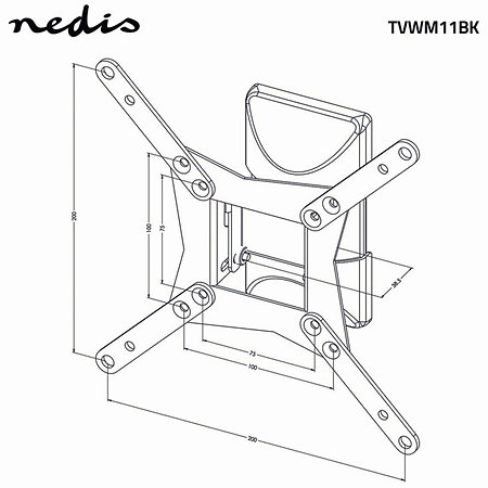 TVWM11BK - Support mural orientable Télévision 10/32" Nedis