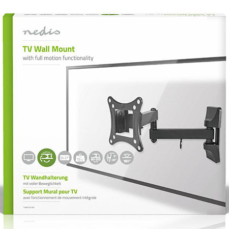 TVWM1510BK - Support mural orientable Télévision 13/27" Nedis