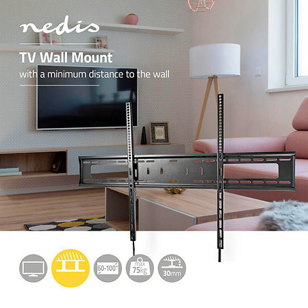 TVWM2070BK - Support mural fixe Télévision 60/100" Nedis