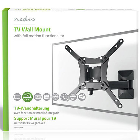 TVWM31BK - Support mural orientable Télévision 10/32" Nedis