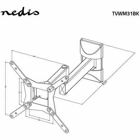 TVWM31BK - Support mural orientable Télévision 10/32" Nedis