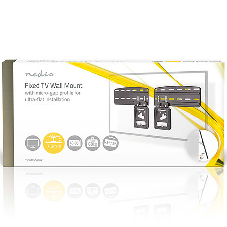 Nedis TVWM5065BK - Support mural fixe Télévision 43/85"