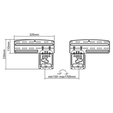 TVWM5065BK - Support mural fixe Télévision 43/85" Nedis
