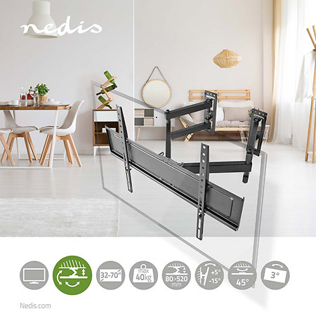 TVWM5350BK - Support mural orientable Télévision 32/70" Nedis