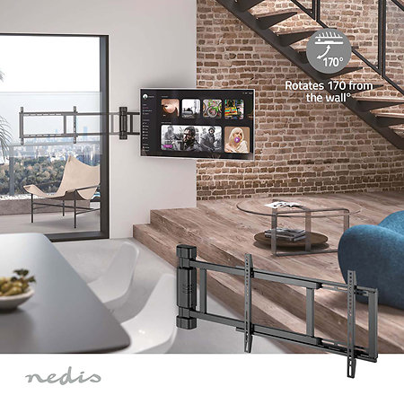 TVWM5860BK - Support mural motorisé Télévision 32/75" Nedis