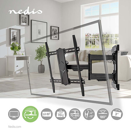 Nedis TVWM6570BK - Support mural orientable Télévision 50/100"