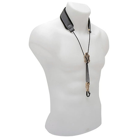 BG S20JMSH Cordon Cuir Look Saxo Mousqueton Métal