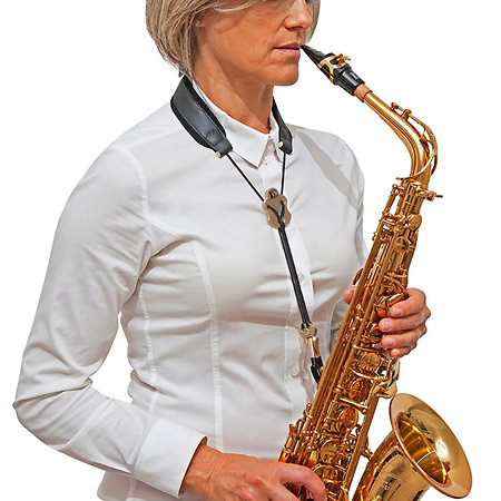 S20JMSH Cordon Cuir Look Saxo Mousqueton Métal BG