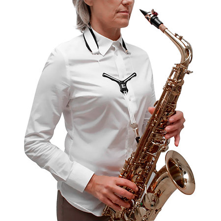 S28YBMSH Cordon Zen Saxo Blanc Mousqueton Métal BG