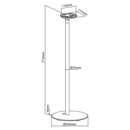 SPMT5850BK - Support Haut Parleur Black Nedis