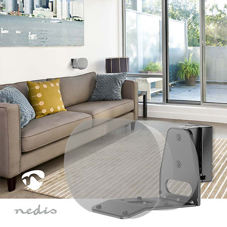 Nedis SPMT5900BK - Support mural Haut Parleur Black