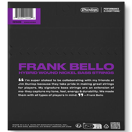 Dunlop FBHYN45105 Frank Bello Hybrid Wound Nickel 45-105