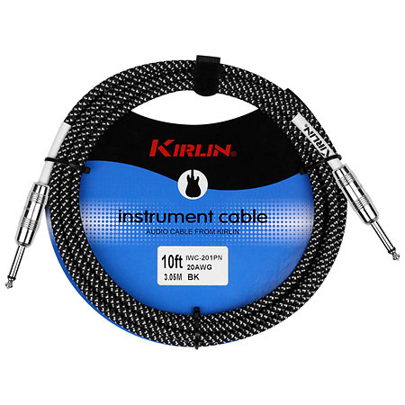 Kirlin IWC201-3BK Câble guitare Jack 3 m