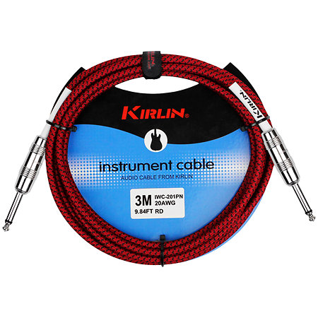 Kirlin IWC201-3RD Câble guitare Jack rouge 3 m
