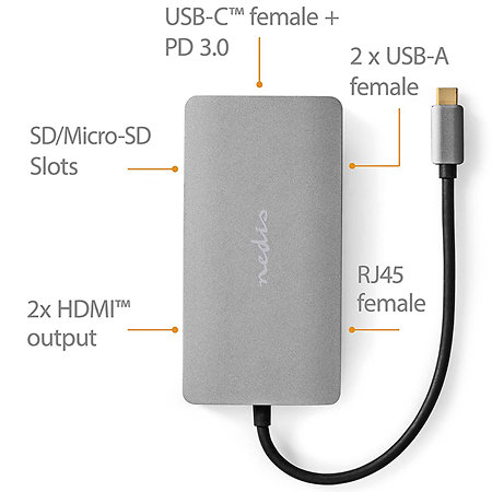 CCBW64250AT02 - Adaptateur Multi-Ports USB Nedis