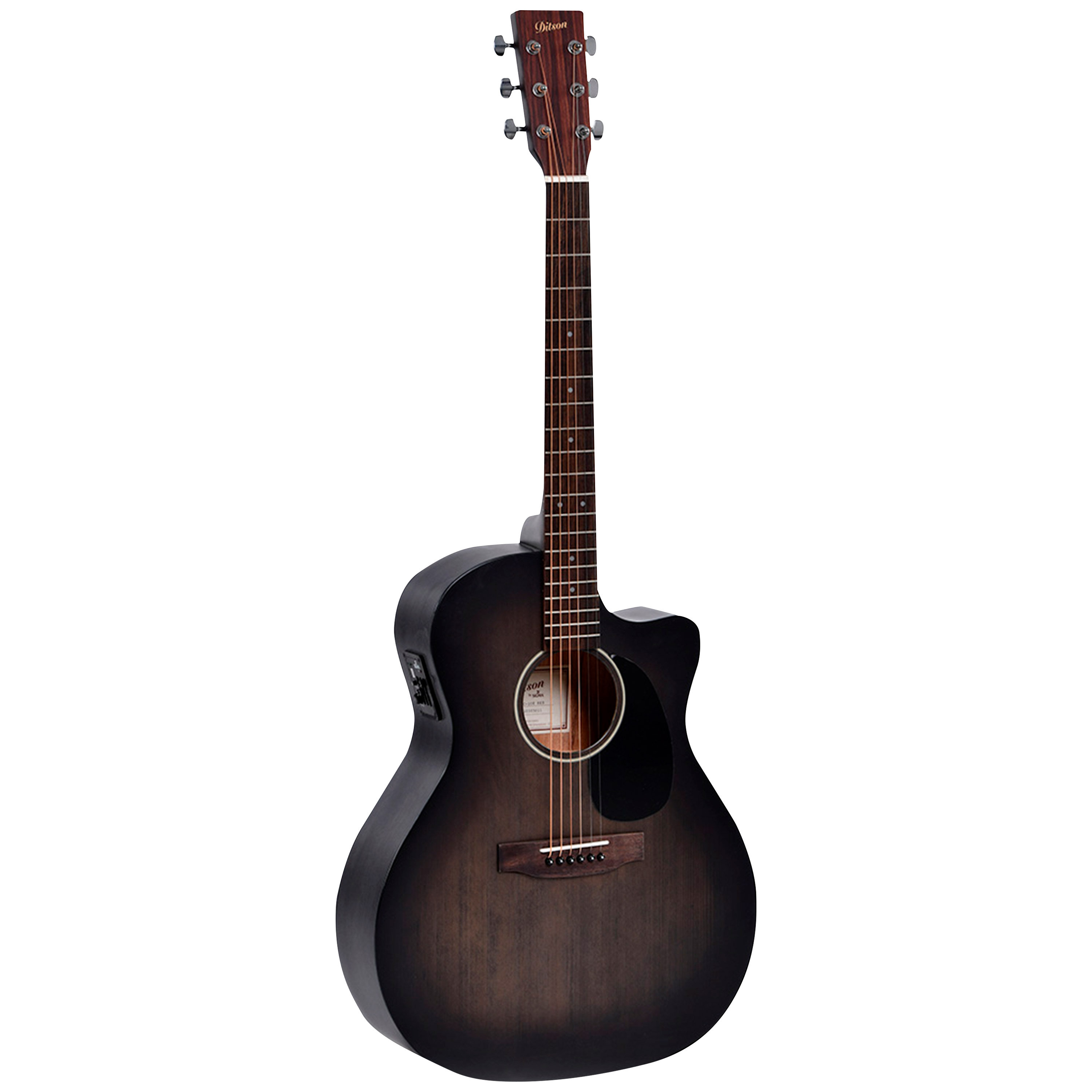 Ditson Ditson GC-10E Trans Black Satin - Folk Electro Acoustic Guitar ...