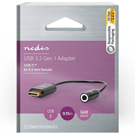 CCBW65950BK015 - Adaptateur USB C/MiniJack Nedis