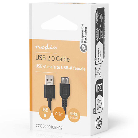 CCGB60010BK02 - Adaptateur USB-A Mâle/Femelle Nedis