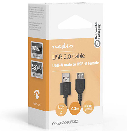 CCGB60010BK02 - Adaptateur USB-A Mâle/Femelle Nedis