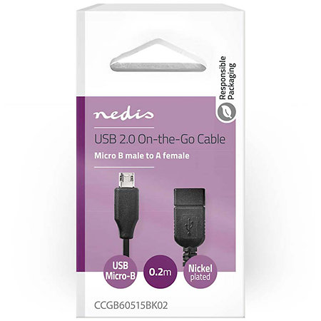 CCGB60515BK02 - Adaptateur USB A/microUSB Nedis