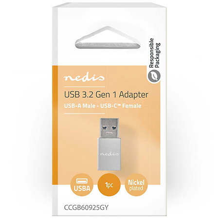 CCGB60925GY - Adaptateur USB A mâle/USB C femelle Nedis