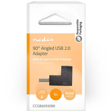 CCGB60930BK - Adaptateur USB A coudé Nedis