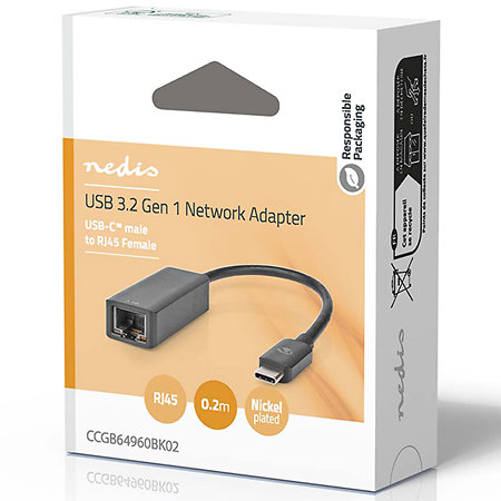 CCGB64960BK02 - Adaptateur USB C/RJ45 Nedis