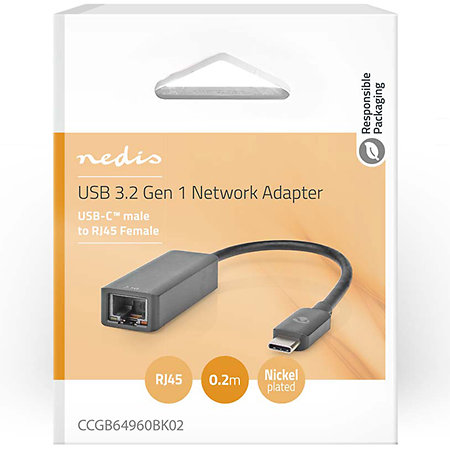 CCGB64960BK02 - Adaptateur USB C/RJ45 Nedis