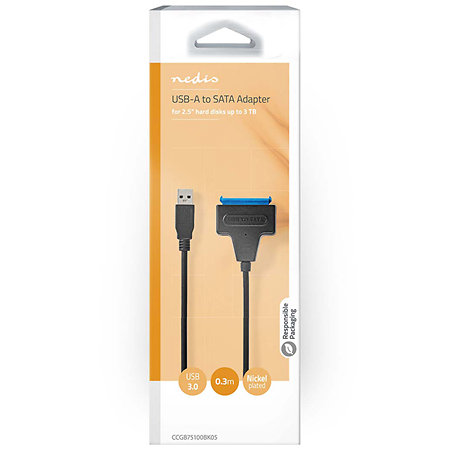 CCGB75100BK05 - Câble SATA/USB A 30cm Nedis