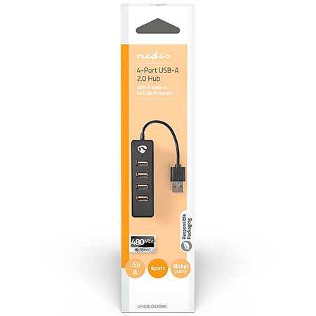 UHUBU2420BK - Hub USB Nedis