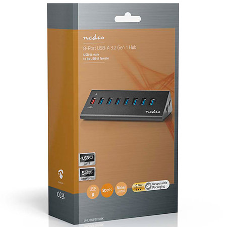 Nedis UHUBUP3810BK - Hub USB alimenté