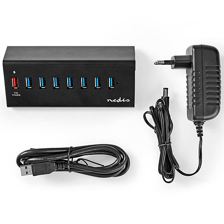 UHUBUP3810BK - Hub USB alimenté Nedis