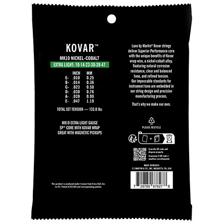 Kovar MK10 Extra Light 10-47 Martin Strings