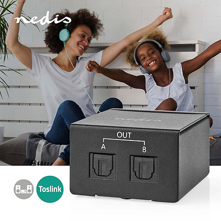 ASPL2512BK - Séparateur Toslink 1 vers 2 Nedis