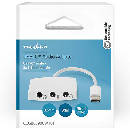 CCGB65900WT01 - Adaptateur USB C/MiniJack Nedis