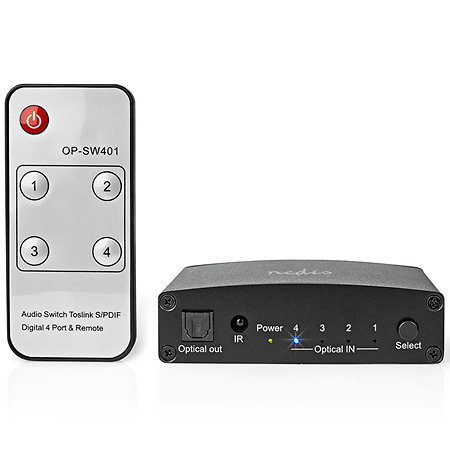 ASWI2514BK - Commutateur audio numérique 4 vers 1 Nedis