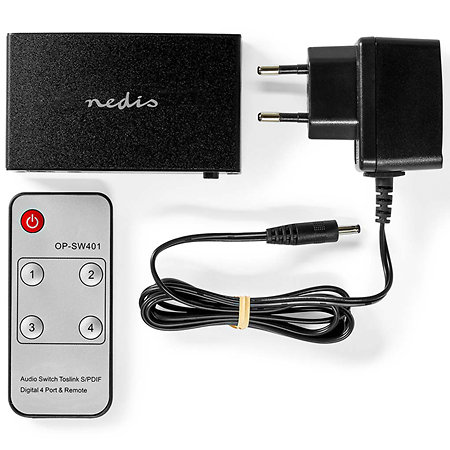 ASWI2514BK - Commutateur audio numérique 4 vers 1 Nedis