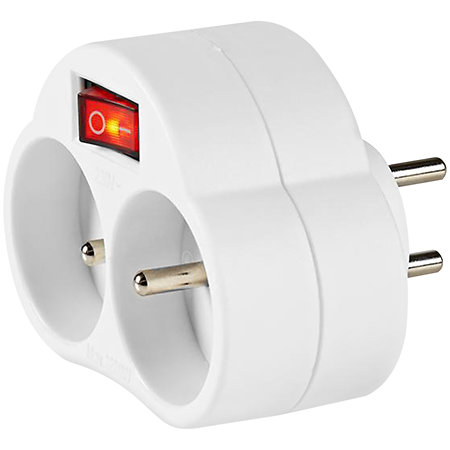 Nedis PSSPL202SEWT - Bloc multiprise 2 Switch