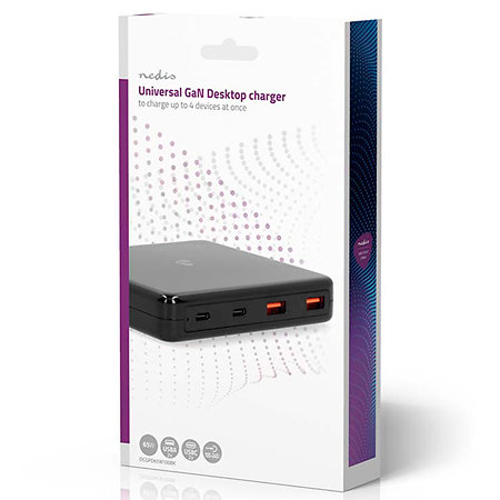 DCGPD65W100BK - Chargeur de bureau Nedis