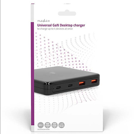 DCGPD65W100BK - Chargeur de bureau Nedis