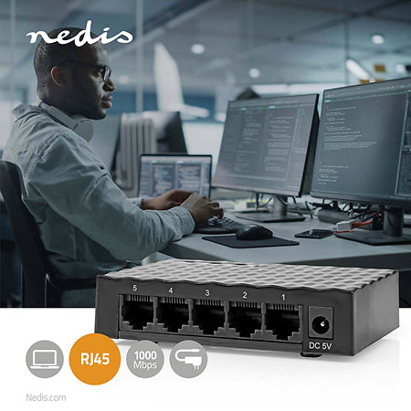 Nedis NSWH5P110BK - Switch réseau