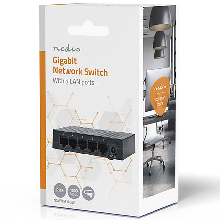 NSWH5P110BK - Switch réseau Nedis