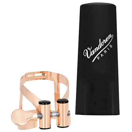 Vandoren LC56PGP Ligature M/O Or Rose Saxophone Soprano + Couvre-bec