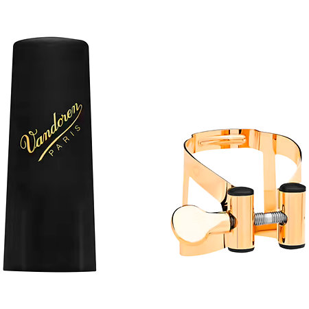 LC57GP Ligature M/O Plaquée Or Saxophone Alto + Couvre-bec Vandoren