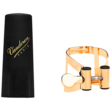 Vandoren LC58GP Ligature M/O Plaquée Or Saxophone Ténor + Couvre-bec