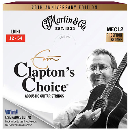 MEC12-LTD Eric Clapton Phosphore Bronze Light 12-54 Martin Strings