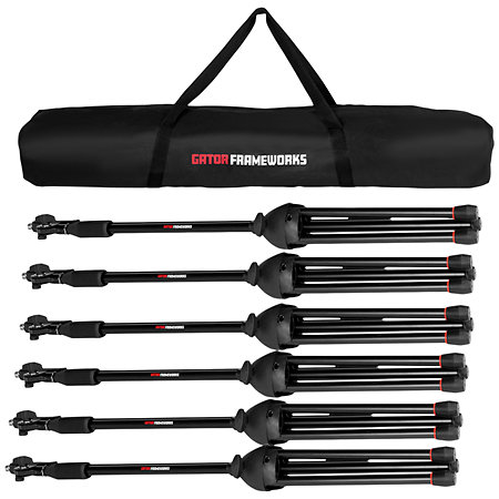 Pack 6 Mic Stands avec Carry Bag Gator Frameworks