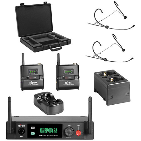 Mipro Pack 2x MU-55HN + 2x ACT-24TC Lithium + ACT-2402 + MP-80