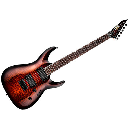LTD MH-200 HT QM Dark Brown Sunburst